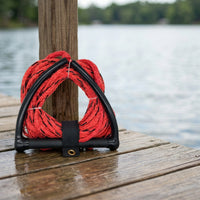 Braided Watersports Tow Rope with Handle Coiled Water Ski Rope with Grip Abrasion-Resistant Tangle-Tangle-Resistant for Wakeboarding