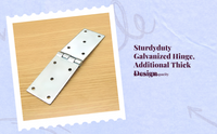 Sturdy Duty Galvanized Iron Hinge, Thickened Extended Flat Hinge, Commercial Cabinet Door, Weldable, Rust-Resistant, Furniture Hardware Accessory