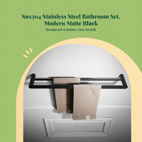 Matte black 304 steel bathroom shelf