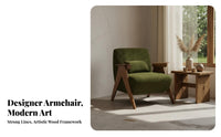 V-Leg Armchair Natural Imperfection Inspired Accent Chair Designer Design Retro Aesthetic for Homeowners, Readers, Bedroom