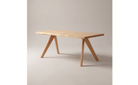 Natural Finish Fir Wood Dining Table Light Brown Rectangular Dining Table Easy to Set up Furniture Large for Home Office