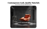 Minimalist Design C-Shaped Armchair Italian visual appeal Lounge Chair designer-inspired design aesthetic Indoor Seating Sculptural configuration for Interior Designers, Apartment Dwellers, Living Room, Bedroom, perusing corner, Hotel Lobby