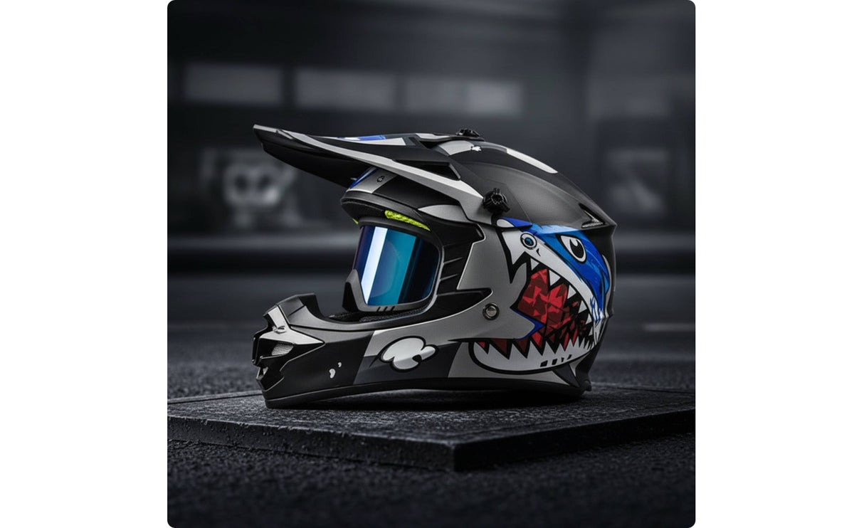 DOT Certified Full Face Motocross Helmet | Removable Liner, Full full-coverage bike headgear Helmet, for outdoor