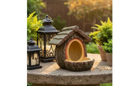 Hanging Tree Trunk Bird Feeder Weather-Resistant Resin log cabins Bird Feeder Garden Decoration for Balcony