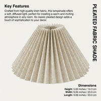 Pleated Lampshade for Table Floor Bedside Lamps, Speckled Linen Cloth Replacement Light Cover, Minim - Image 6
