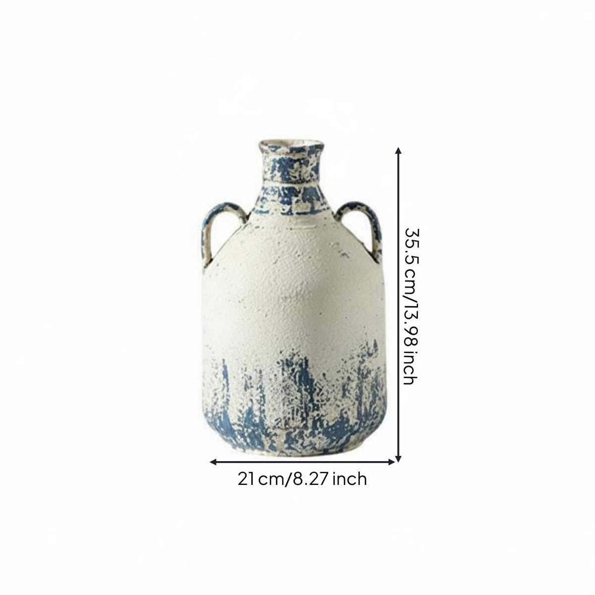 Dried Arrangement Vase Artfully Weathered Ceramic Vase Tranquil Style Home Decor for Study, Living Room