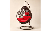Freestanding Egg Chair with Stand Woven Hanging Egg Chair Stable Rattan Swing Seat Luxuriously Soft for Adults, Living Room