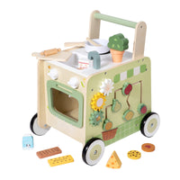 Wooden Multi-Functional Kitchen Walker Toy for Toddlers, Early Education Push Cart