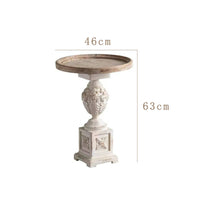 Vintage Round Side Table Distressed French Style Side Raised Edge Table rims Home Furniture