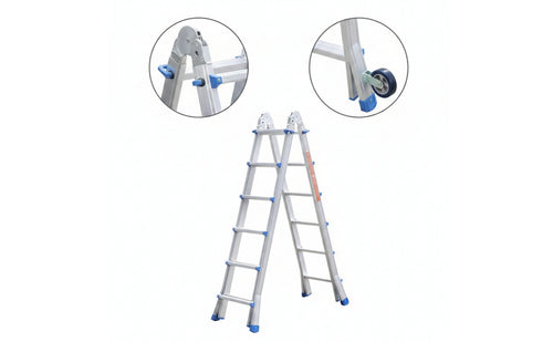 Aluminum Telescoping Ladder Extendable Telescopic Ladder Heavy Duty Portable for Homeowners, Diyers, Professionals, Home Maintenance, Renovation, Garage, Workshop