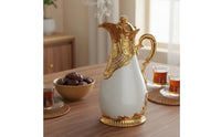 Arabian Style Thermal Carafe Large Capacity Ornate Insulated Coffee Pot Spill-Resistant Spout Middle Eastern Middle Eastern Coffee Pot for Parties