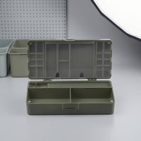 Hard Plastic Measuring Tackle Box Smoky Lid Slim-Profile Tackle Box Easy to Clean Divided Storage Container Transparent Design