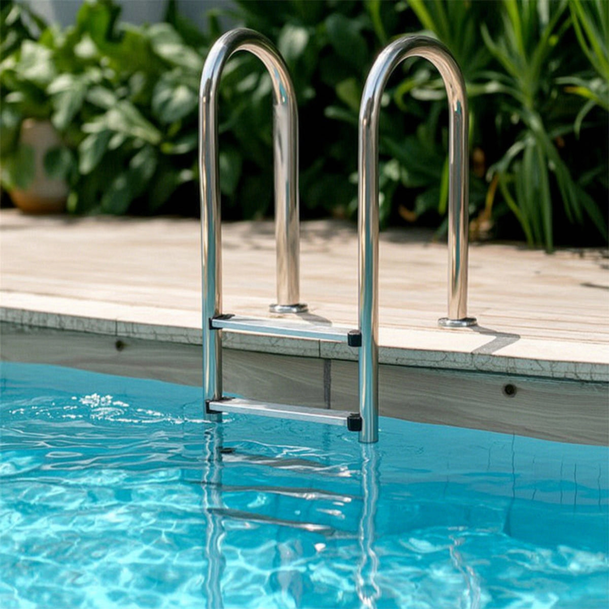 Pool Ladder with Five-Step Flange-Mount 5-Step Pool Ladder Easy to Install for in-Ground Pools, Spas