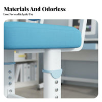 Kids Study Desk and Chair Set Large Work Surface Height Adjustable Student Desk Rounded Corners Ergonomic Children's Study Table for Students, Bedroom