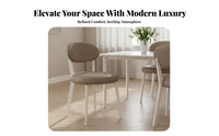 Upholstered Oval-Back Stool Light Luxury Design Dining Chair Soft Padded