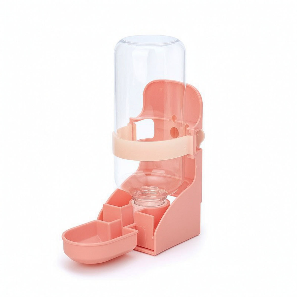 Pet Water Bottle with Bowl Easy to Clean Cage-Mounted Water Bottle Removable