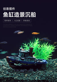 Yilan Resin Pirate Ship Aquarium Decoration with Hideout