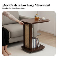 C-Shaped Rolling Side Table On Wheels Rolling C-Shaped Table Space-Saving