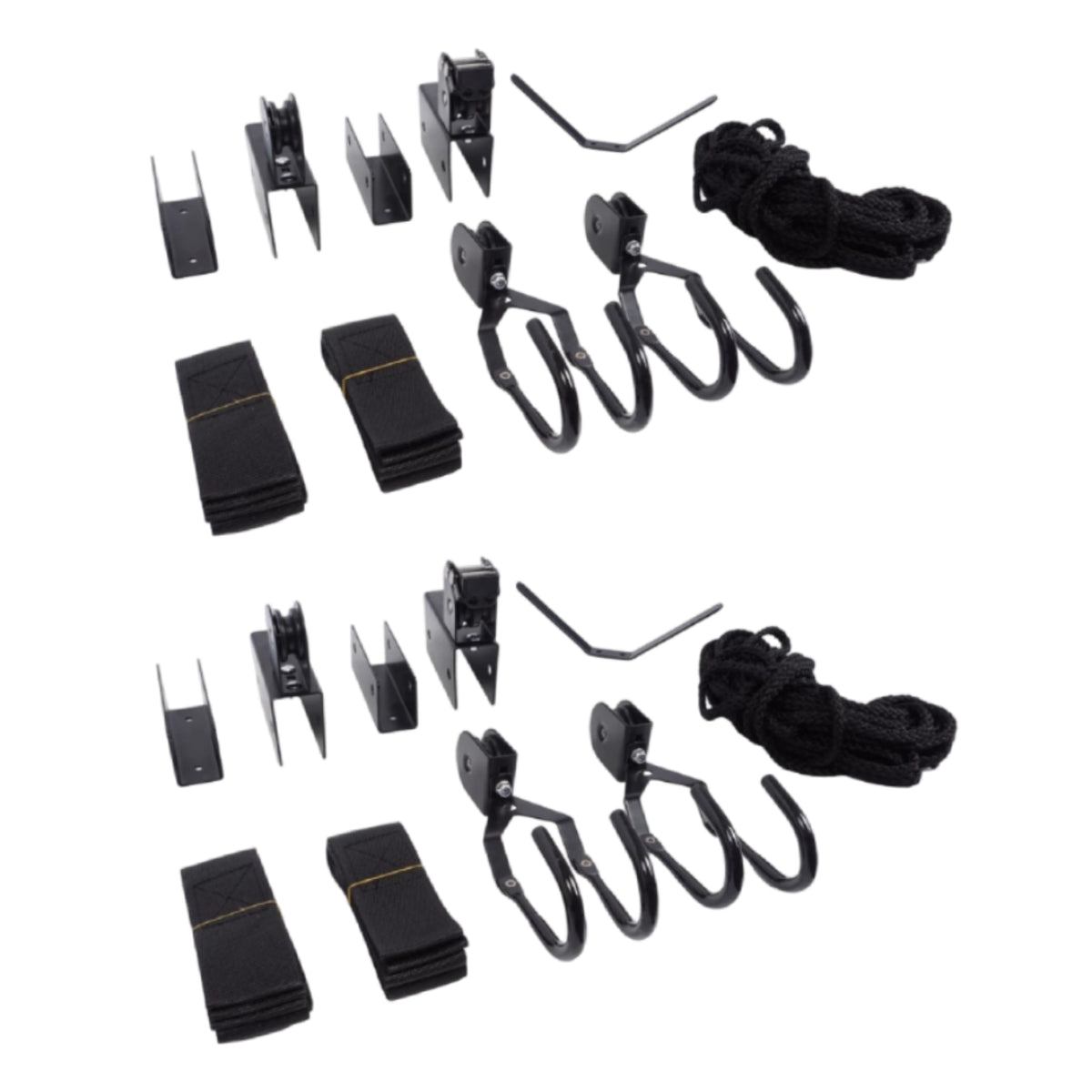 2 Pieces Pulley Storage Hoist Heavy Duty Lifting Hanger Black Metal