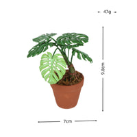 Mini Monstera Plant 1:12 Scale House Decor Textured