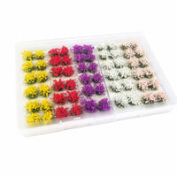 Miniature Flower Model with Storage Case Artificial Grass Tufts Small-Scale