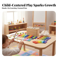 Color and Shape Sorting Toy Multiple Play Modes Wooden Shape Sorter Box Develops Fine Motor Skills Color Sorting Box for Kids, Preschoolers, Preschool