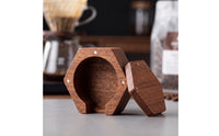 Hexagonal Coffee Filter Holder with Cutout Wooden Coffee Filter Holder Compact Organizer Solid Wood for Baristas, Kitchen Counter