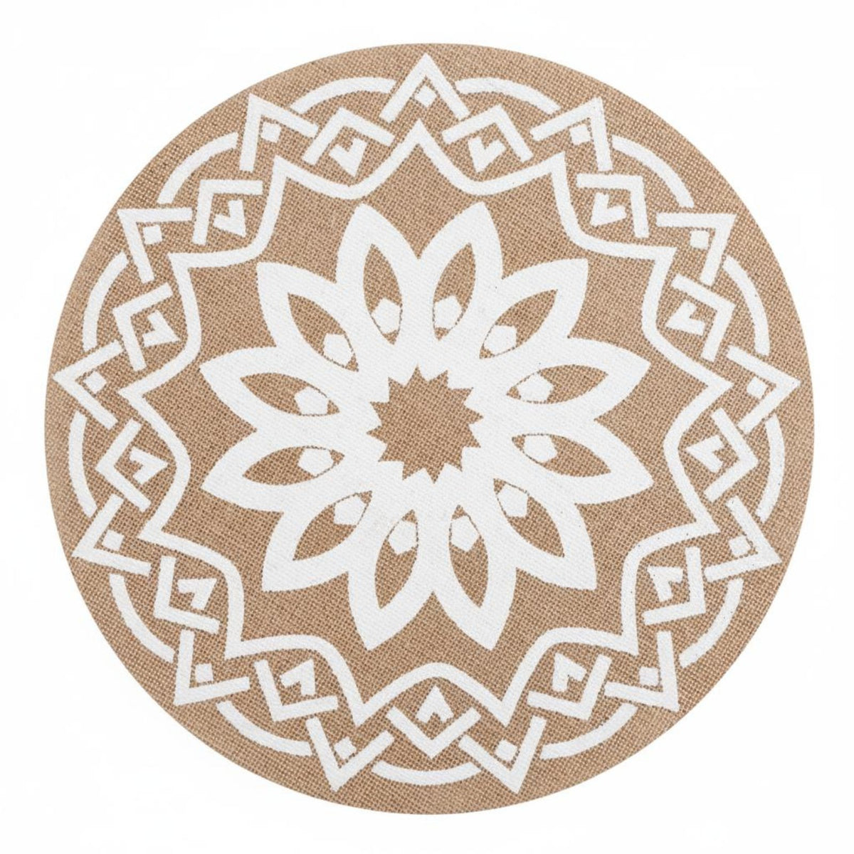 Round Jute Placemat Decorative Woven Round Placemat Versatile Use Boho Dining Heat-Resistant Pad for Restaurant, Wedding