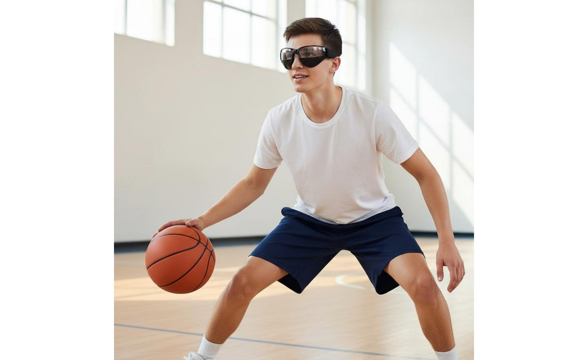Ball Control Basketball Training Goggles Eye Protection Anti-Head-down Goggles Hard Frame Basketball Dribble Glasses Adjustable Strap