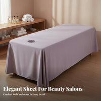 All Season Face Hole Beauty Bed Sheet Luxurious Feel Massage Table Sheet with Face Hole Machine Washable for Clients, Treatment Rooms