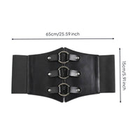 Triple-Loop Waist Belt Decorative Metal Rings Wide Corset Belt Fashion Style Waist  Trimmer