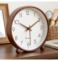 Vintage Wooden Table Clock with Silent Sweep Movement