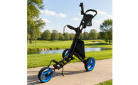 Foldable Golf Push Cart with Storage Bag Lightweight Golf Cart with Storage Bag Stable Smooth-Rolling for Golfers