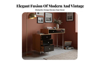 Expandableable Vanity with Mobile Cabinet Space-Saving Dressing Table Large Storage Capacity Rounded Corner Edges