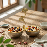 Connected Snack Bowls Candy Dish with Handle Reusable Snack Bowl for Tabletop, Coffee Table