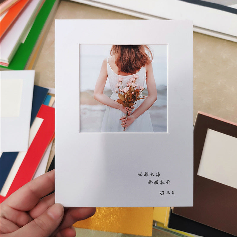 INS Style Square Cardboard Photo Frame for Oil Painting & Colored Pencil Art, Paper Decorative Picture Frame