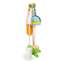 Wooden Pretend Cleaning Set for Kids Early Learning Broom and Mop Toy