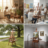 Easel with Storage Tray Foldable Easel with Compartment Adjustable Beechwood for Artists, Painting, Home Studio