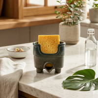 Kitchen Sponge Holder Drainage Spout Sponge Drain Rack Compact Home Organizer