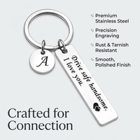 Letter Keychain Stainless Steel, Alphabet Charm Keychain A-Z, Metal Letter Keyring for Handbags, Personalized Monogram Keychain
