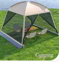 Outdoor Three-in-One Mesh Dome Canopy Tent with Awning and Pergola, Quick Setup, Mosquito Protection