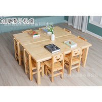 Adjustable Solid Wood Kids Table and Chair Set for Preschool and Learning