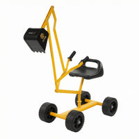 Sit-in Digger Toy Yellow Metal Frame Manual Digger Toy Hand Grip Controls for Children