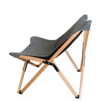 Foldable Solid Wood Butterfly Chair with Fabric Upholstery for Outdoor and Indoor Use