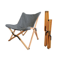 Foldable Solid Wood Butterfly Chair with Fabric Upholstery for Outdoor and Indoor Use