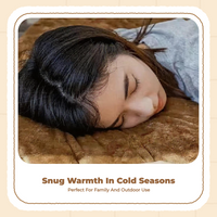 Warm Coral Fleece Sleeping Bag, Foldable, Camping, Nap