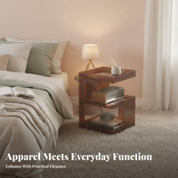 C-Shaped Side Table Space-Saving C-Shaped Magazine Table Transparent for Seniors