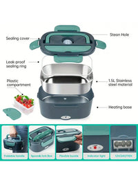 Multifunctional Car Electric Heating Lunch Box Large Capacity 12V/24V Plug-in Keep Warm UK Plug