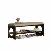 Cushiunifiedd Bench with Shoe Shelves sturdy Metal Frame for Living Room, Families