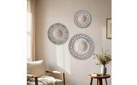 3 Pieces Round Wall Basket Handwoven Woven Wall Basket Natural for Cafe